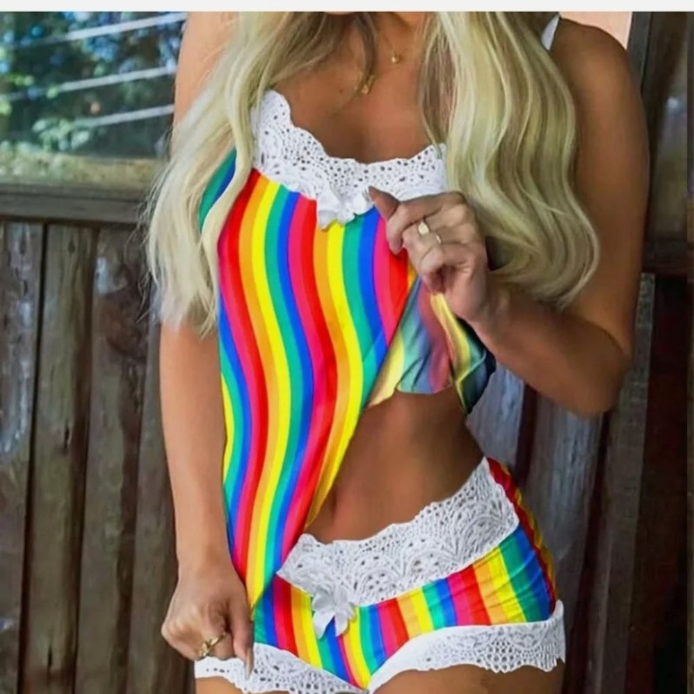 Women Plus Size 2 Piece Sexy Lace Sleepwear Lingerie Set 2X